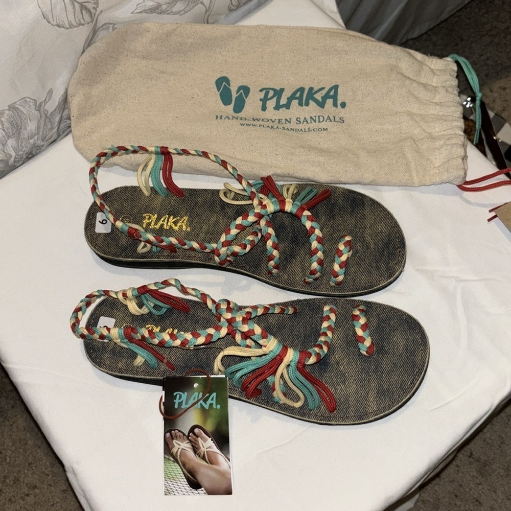 Plaka Handwoven Multicolor Braided Sandals - Picture 7 of 7